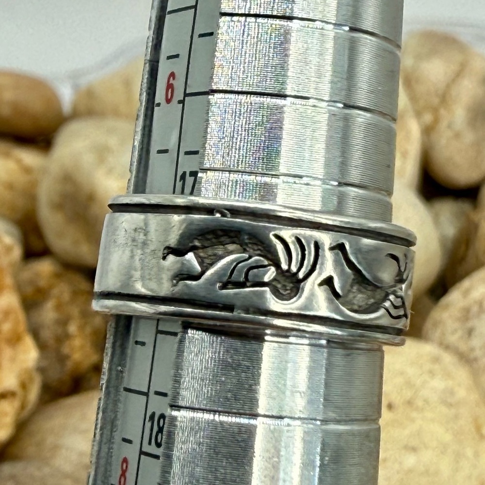 Vintage Shube’s Dakota West Sterling Silver Band Ring Size 7 Southwest Kokopelli - Picture 16 of 17